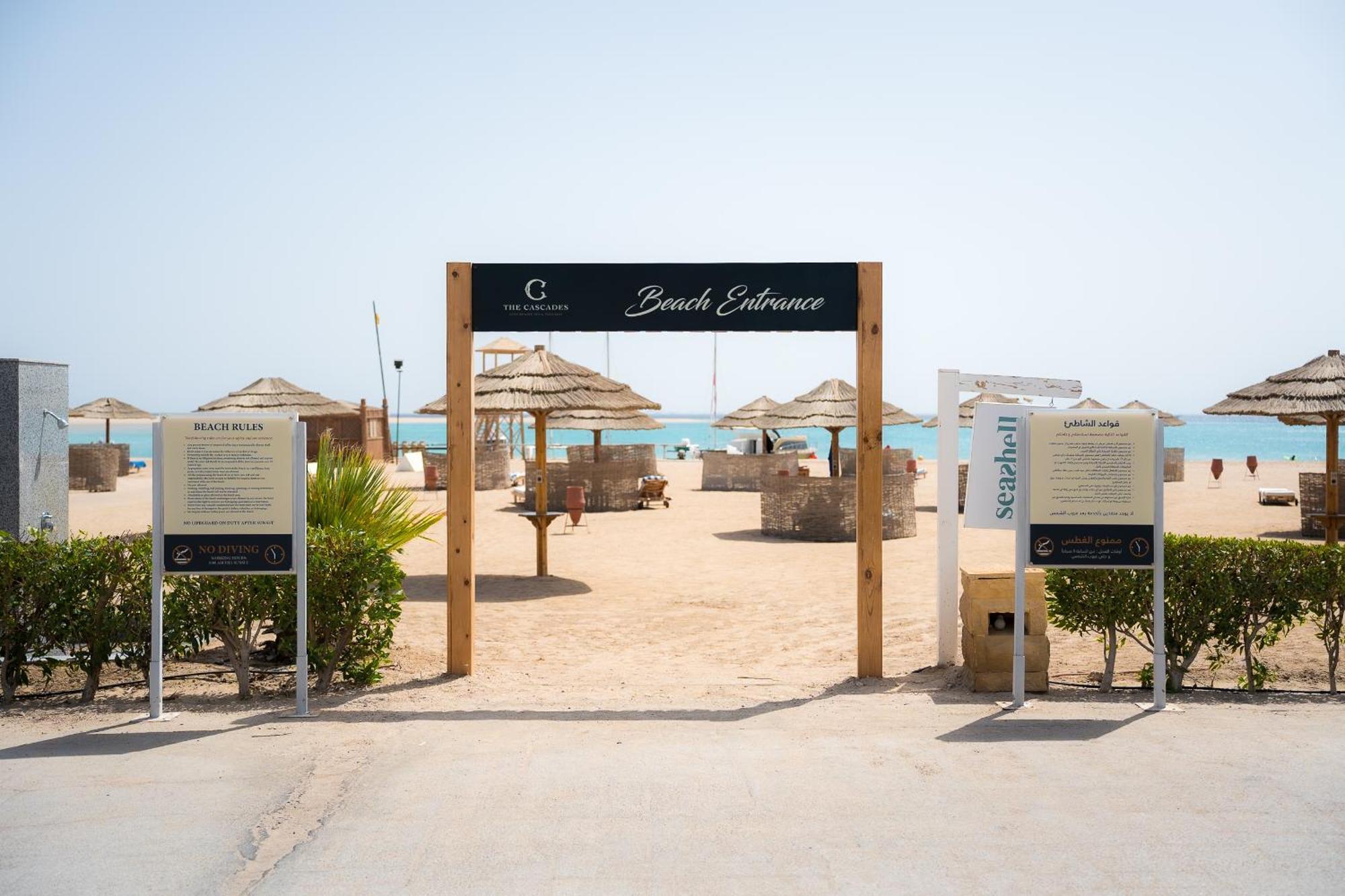 The Cascades Golf Resort, Spa & Thalasso Soma Bay Exterior photo Beach entrance